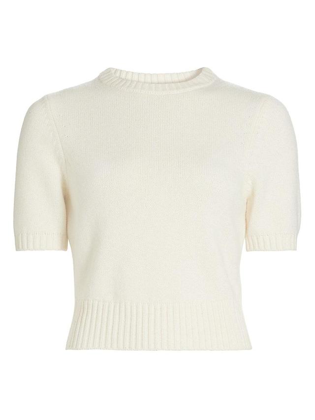 Womens Elsie Wool-Cashmere Short-Sleeve Sweater Product Image