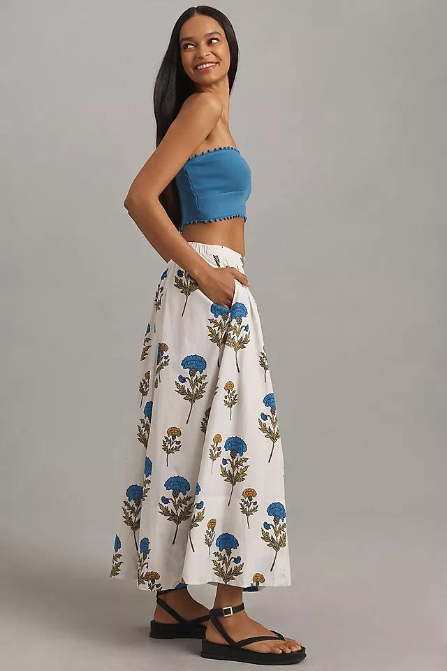 The Jacie Poplin Printed Midi Skirt by Maeve Product Image