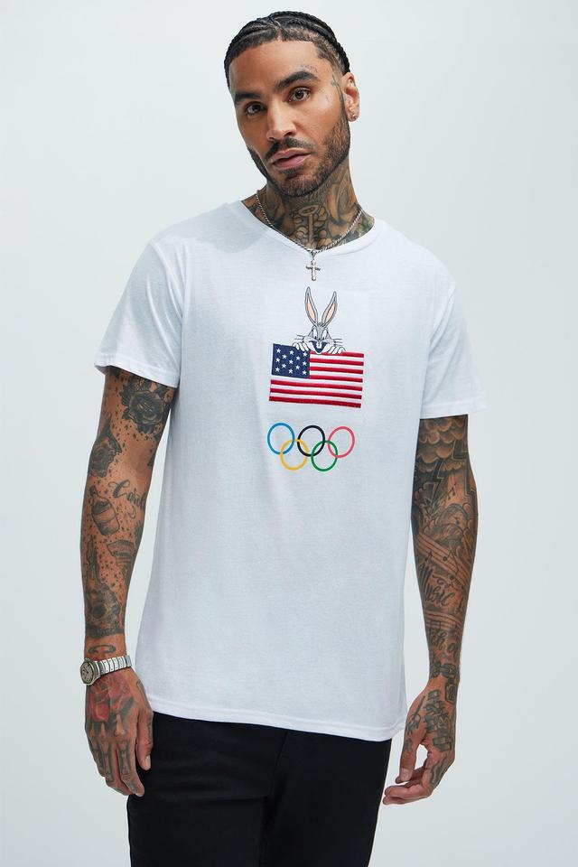 Looney Tunes TEAM USA Short Sleeve Tee - White Product Image