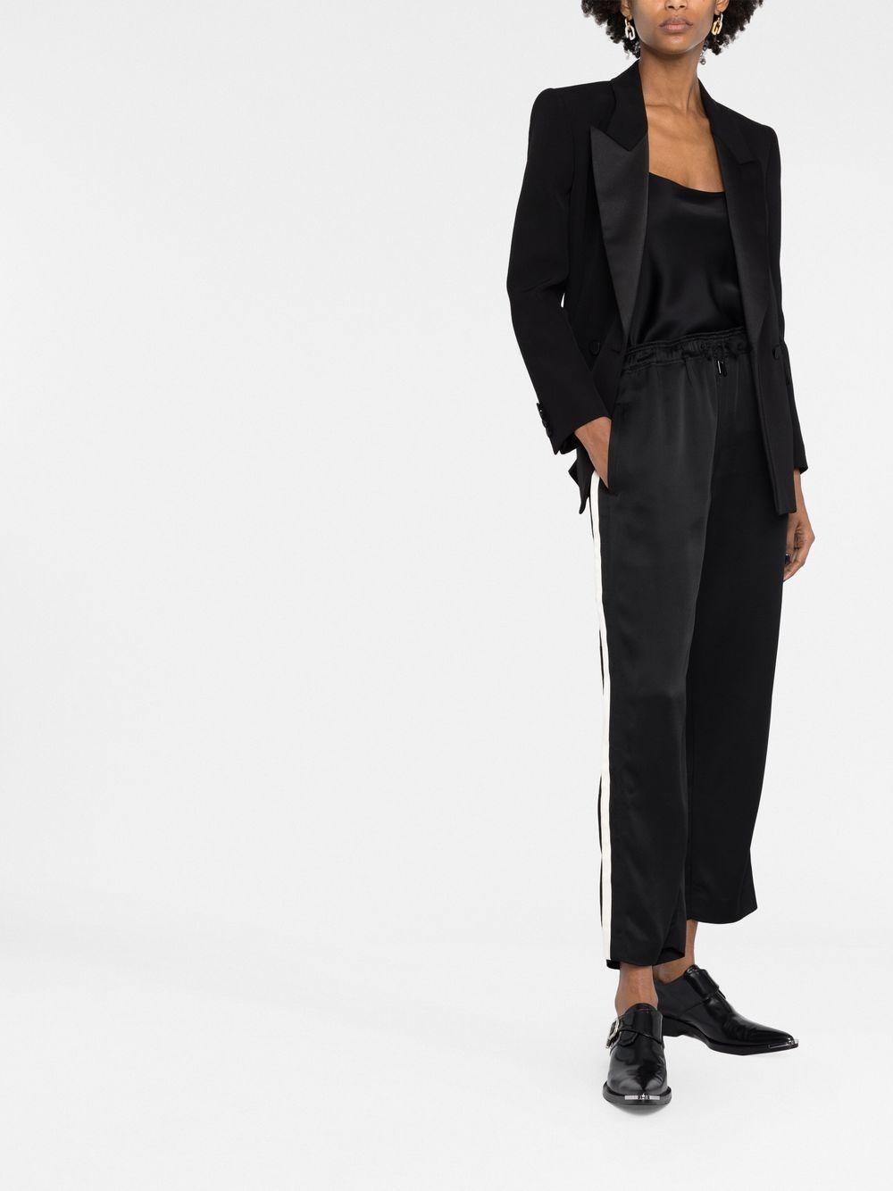 SAINT LAURENT Cropped-hose Mit Logo-stickerei In Black Product Image