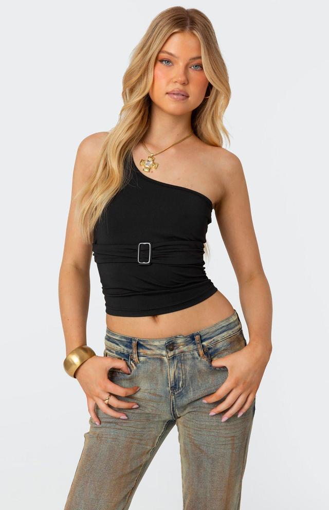 Edikted Women's Belted One Shoulder Top Product Image