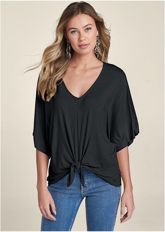 Knot Twist V-Neck Tee Product Image