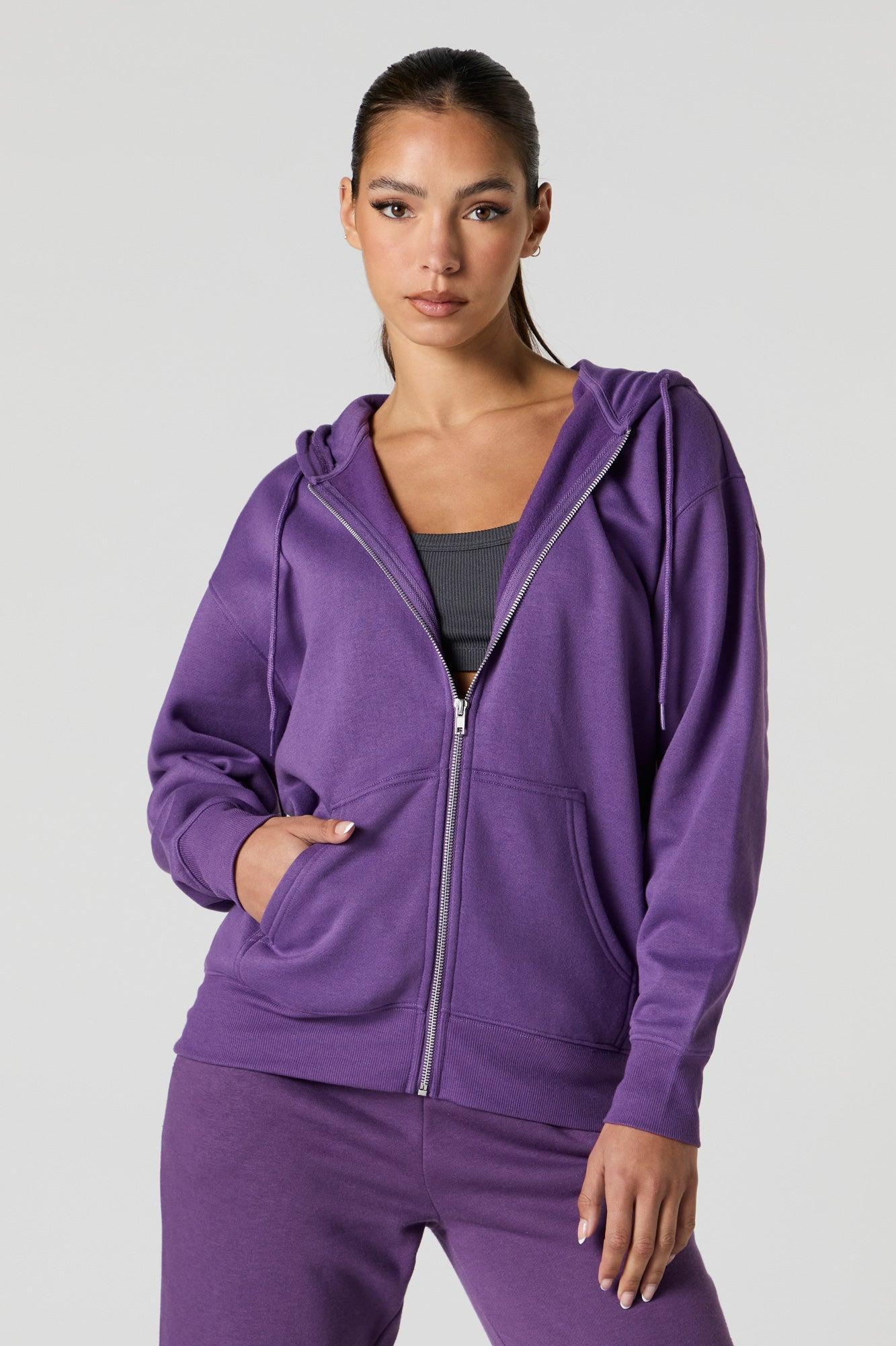 Soft Fleece Oversized Zip-Up Hoodie Female Product Image