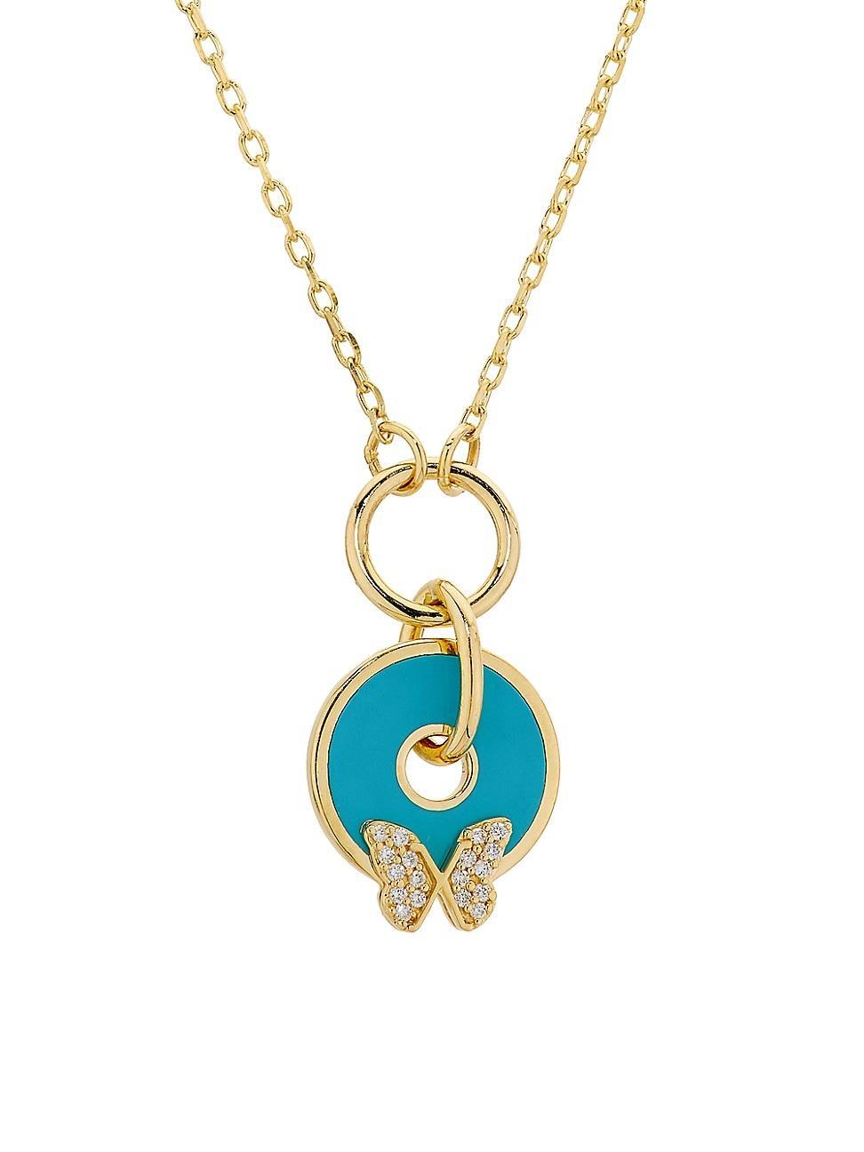 Womens Reverie: The Path To Joy 18K Yellow Gold, Enamel & 0.03 TCW Diamond Symbol Pendant Necklace Product Image