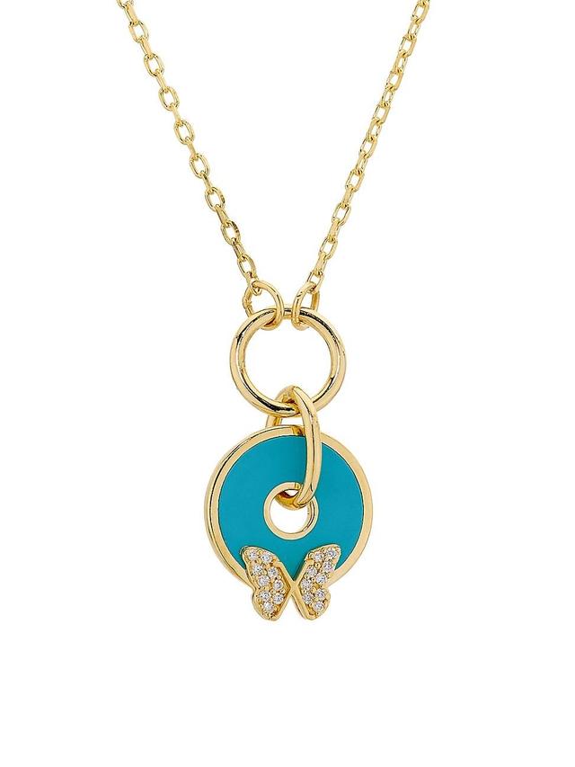 Womens Reverie: The Path To Joy 18K Yellow Gold, Enamel & 0.03 TCW Diamond Symbol Pendant Necklace Product Image