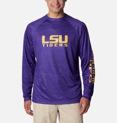 Columbia Mens Collegiate PFG Terminal Tackle Heather Long Sleeve Shirt - LSU- Product Image