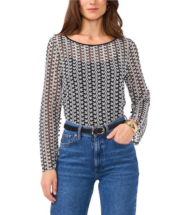 Vince Camuto Crew Neck Long Sleeve Blouse Product Image