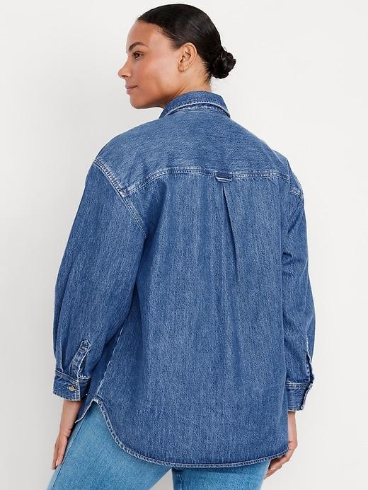 Boyfriend Button-Down Jean Tunic Product Image