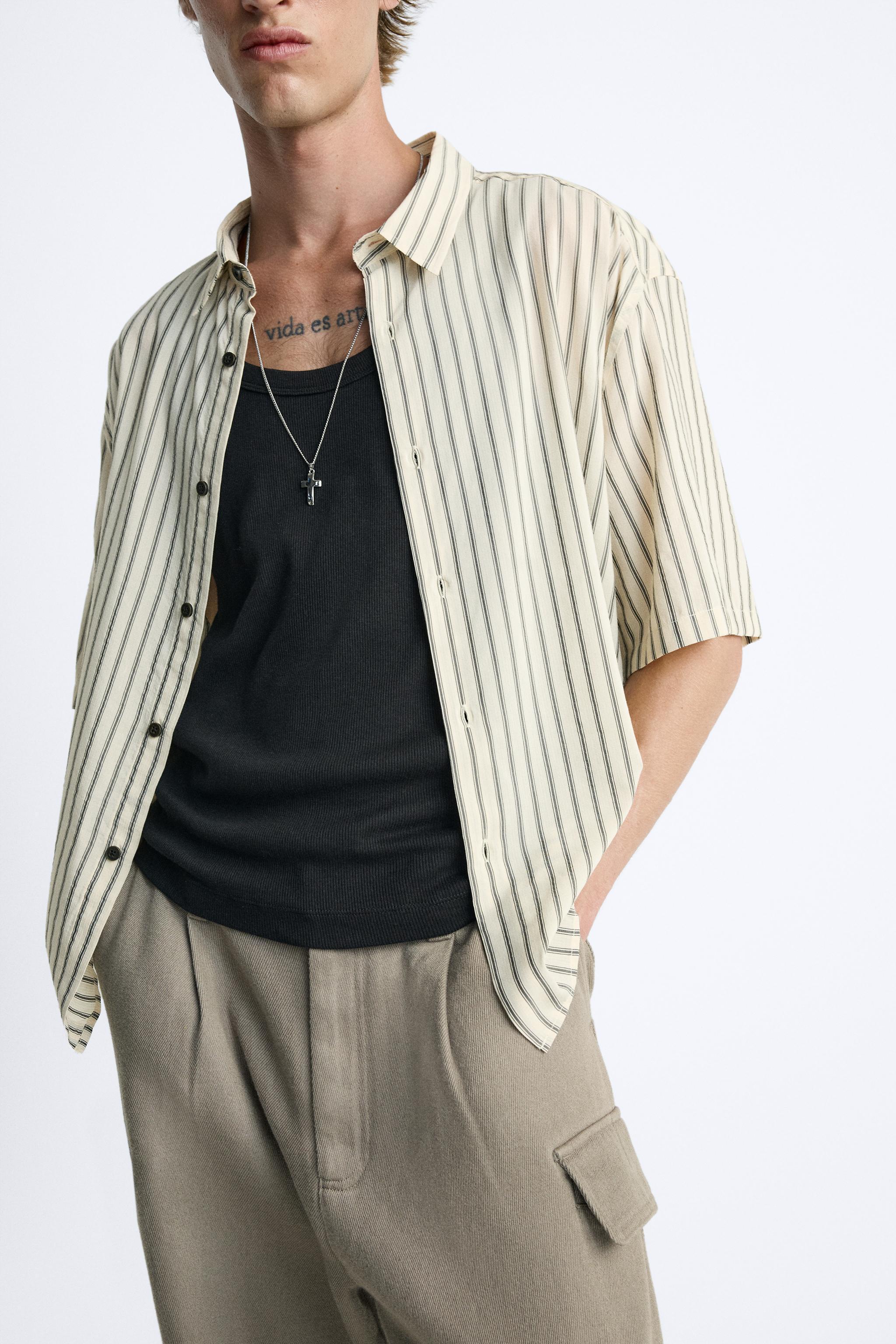 TEXTURED STRIPED SHIRT Product Image