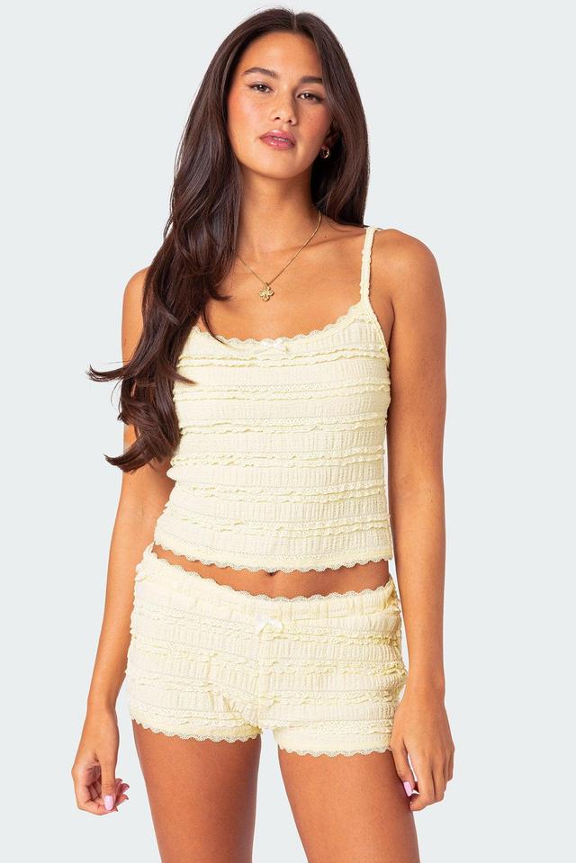 Lucy Ruffled Lace Tank Top Product Image