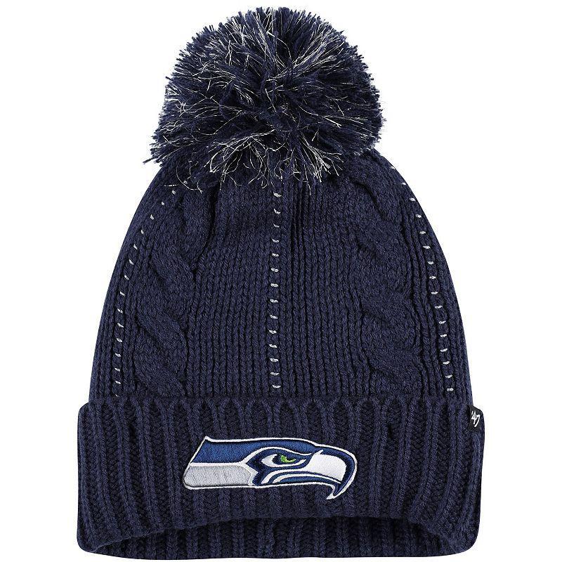 Womens 47 College Seattle Seahawks Bauble Cuffed Knit Hat with Pom, Blue Product Image