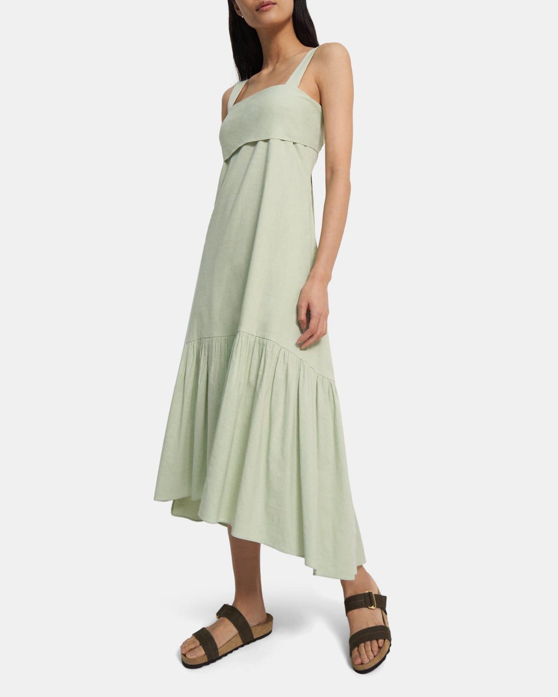 Tie-Back Dress in Stretch Linen Product Image