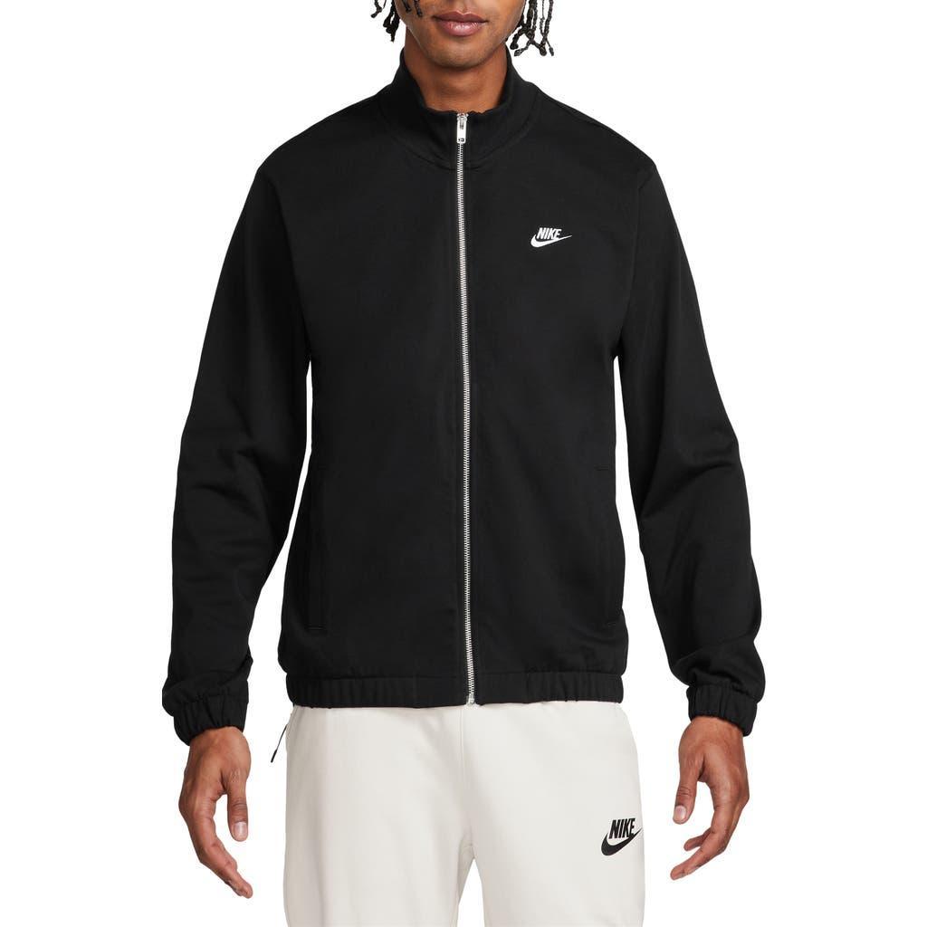 NIKE Men's Club Knit Jacket In Black/black/white Product Image