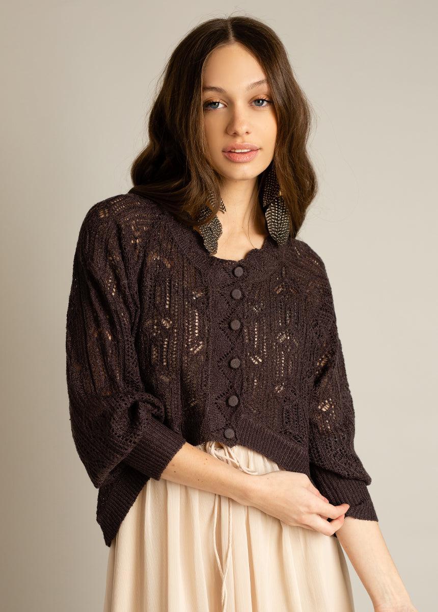 Jelana Sweater in Black Coffee Product Image