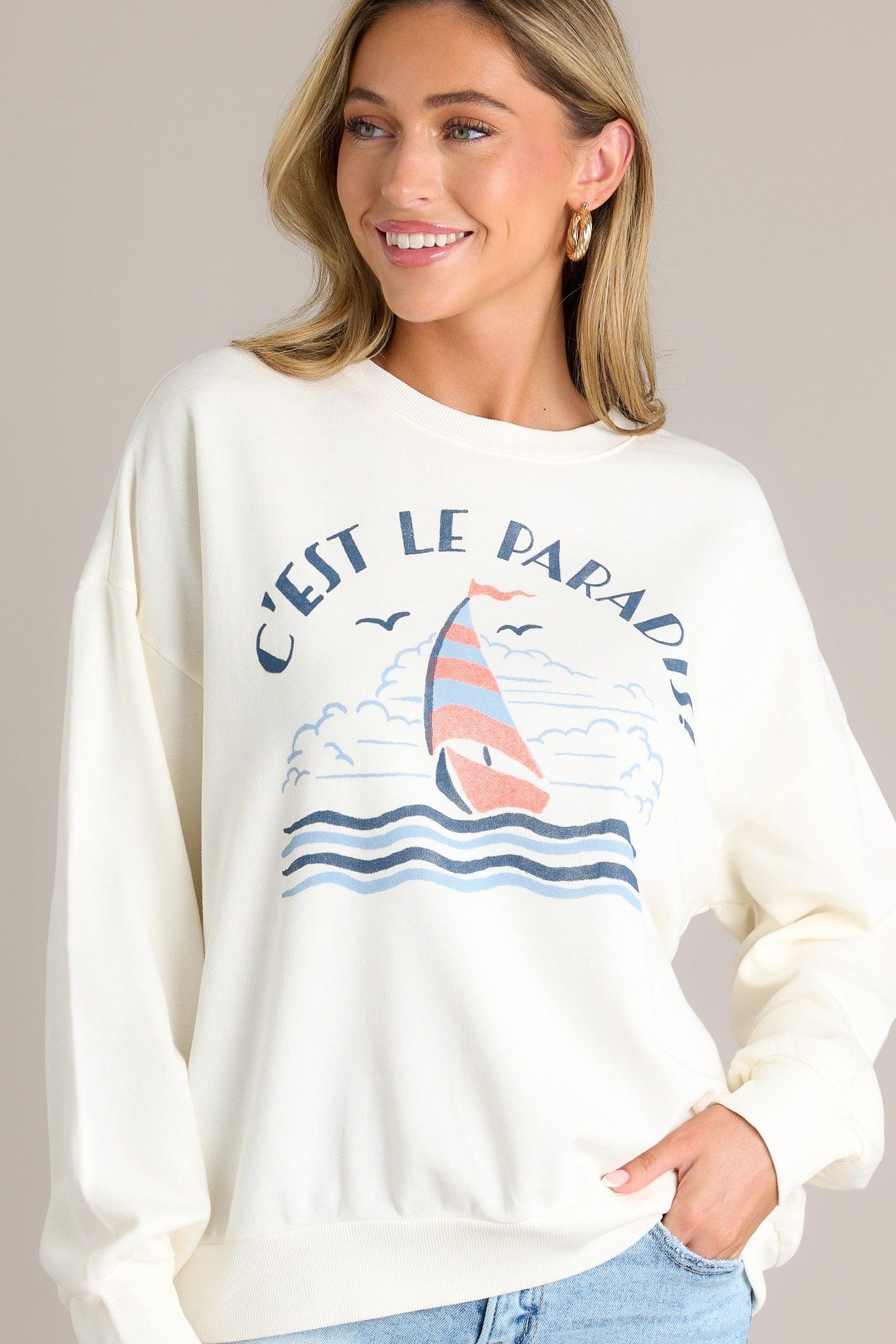 Z Supply Le Paradis Sunday Sea Salt Sweatshirt Product Image