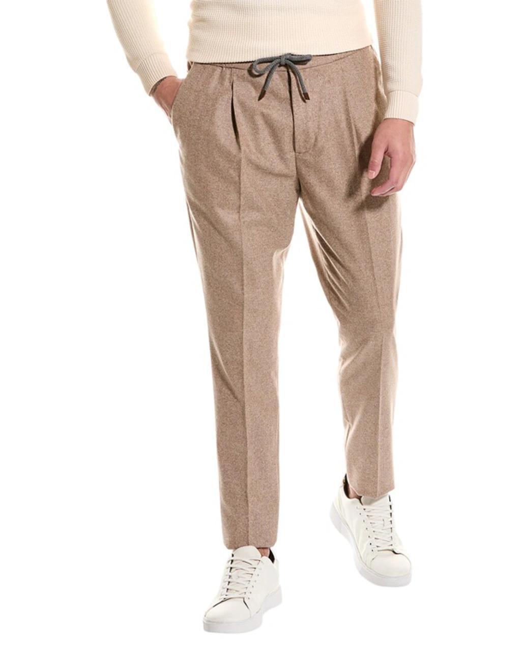 Leisure Fit Wool Trouser In Brown Product Image