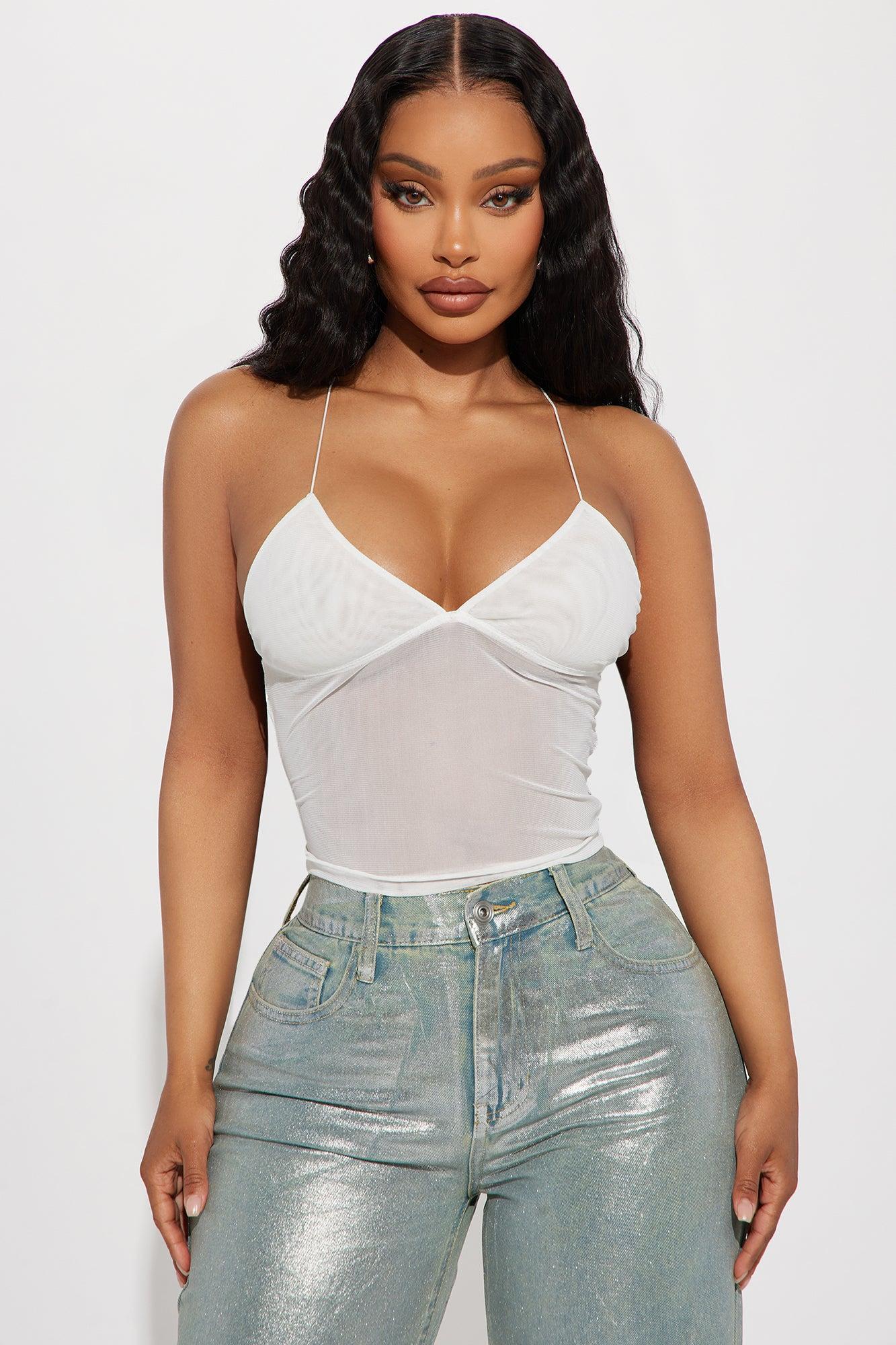 Butterfly Kisses Mesh Top - White Product Image