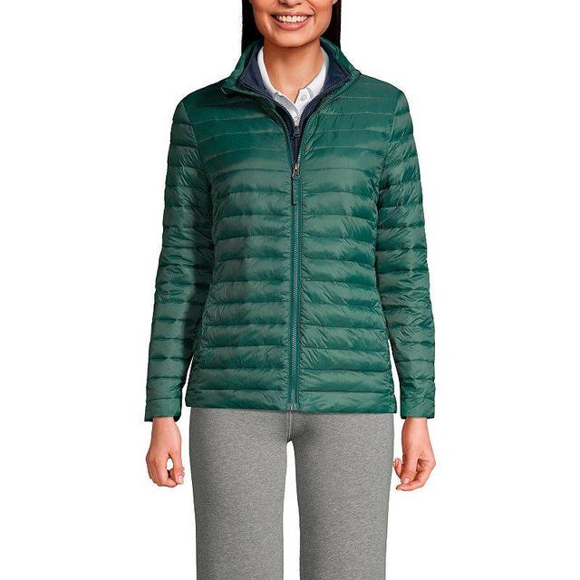 Womens Lands End School Uniform ThermoPlume Jacket Green Product Image