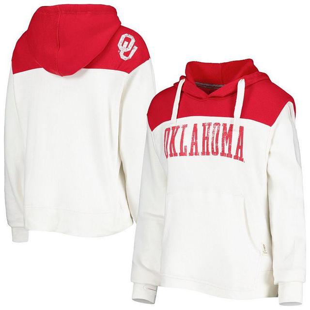 Womens Pressbox /Crimson Oklahoma Sooners Chicago 2-Hit Yoke Pullover Hoodie Product Image