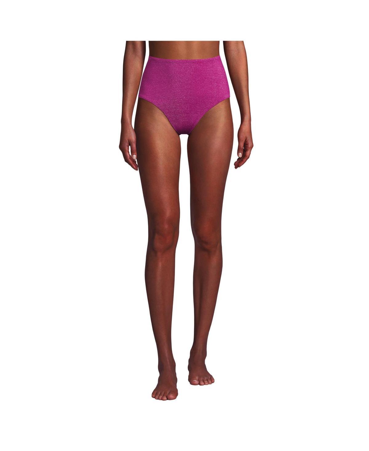 Lands End Womens Shine High Waisted Bikini Bottoms Product Image