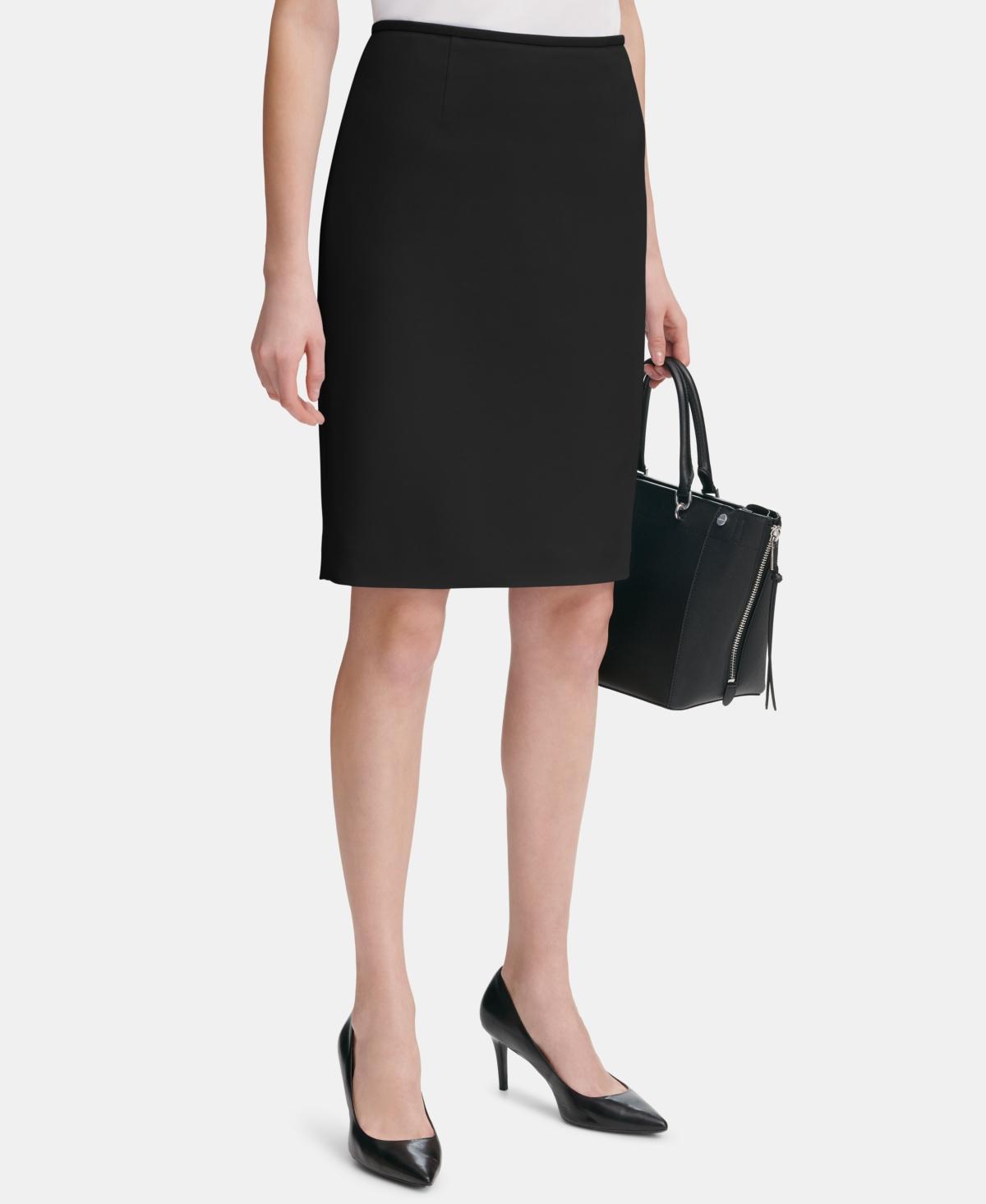 Calvin Klein Petite Size Scuba Crepe Slim Pencil Skirt Product Image