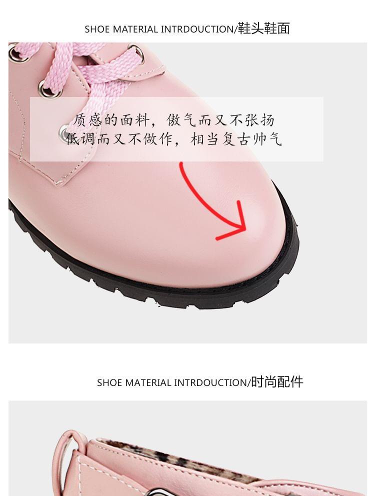 Block Heel Lace-Up Short Boots product image