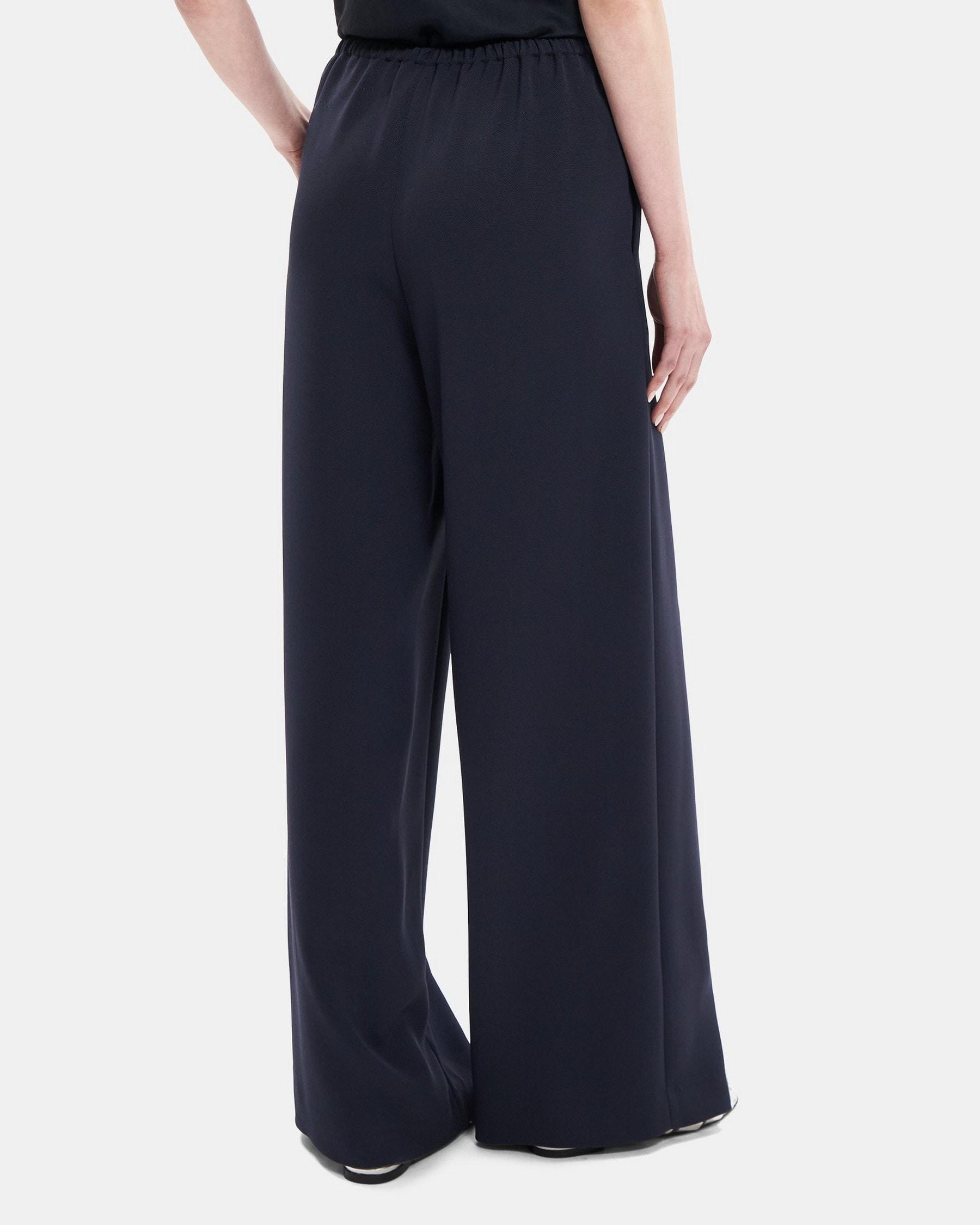 Wide-Leg Pull-On Pant in Oxford Crepe Product Image