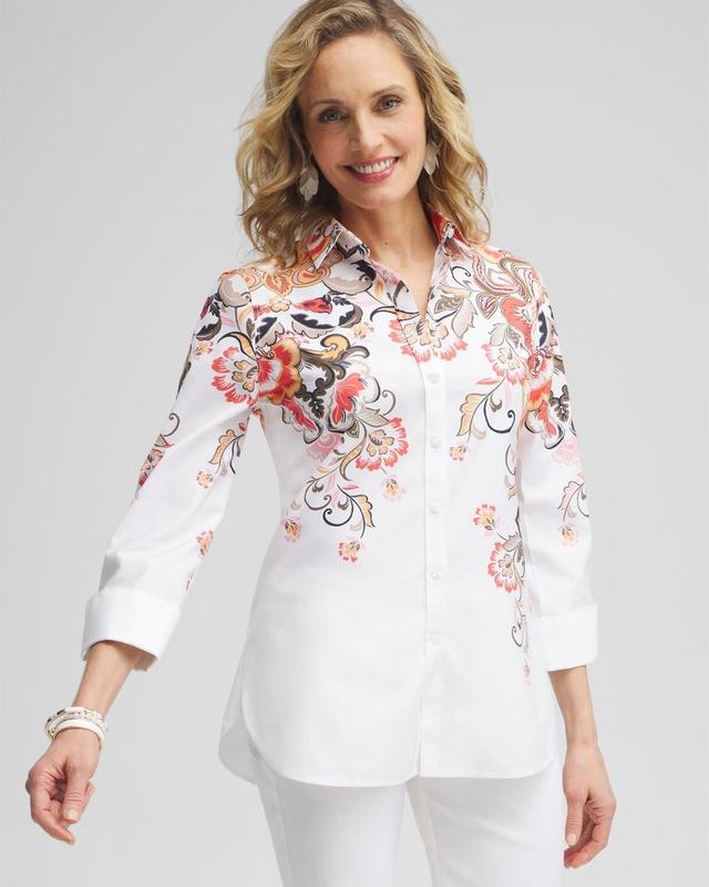 Chico's Women's No Iron Stretch Warm Floral Shirt Product Image