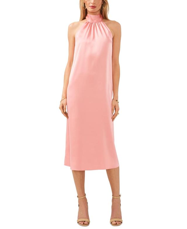 1.STATE Mock Neck Satin Midi Dress Product Image