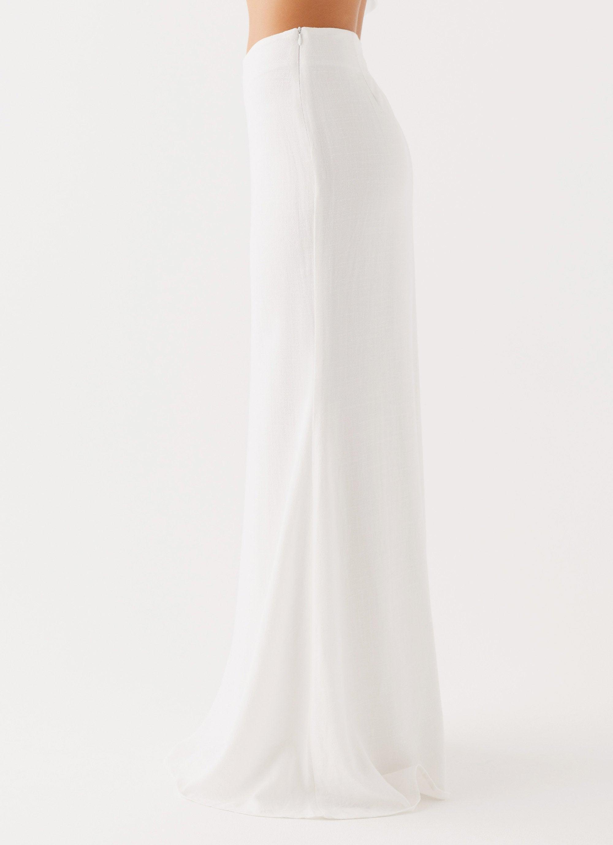 Parker Linen Maxi Skirt - White Product Image