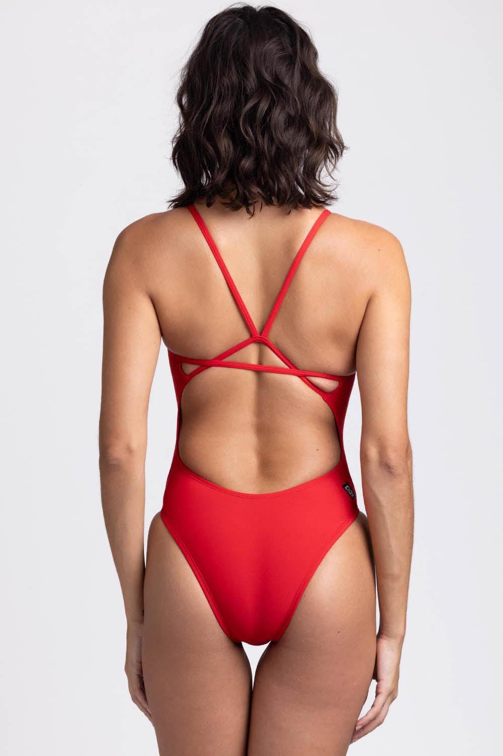 Perry Swim Onesie - Red Female Product Image