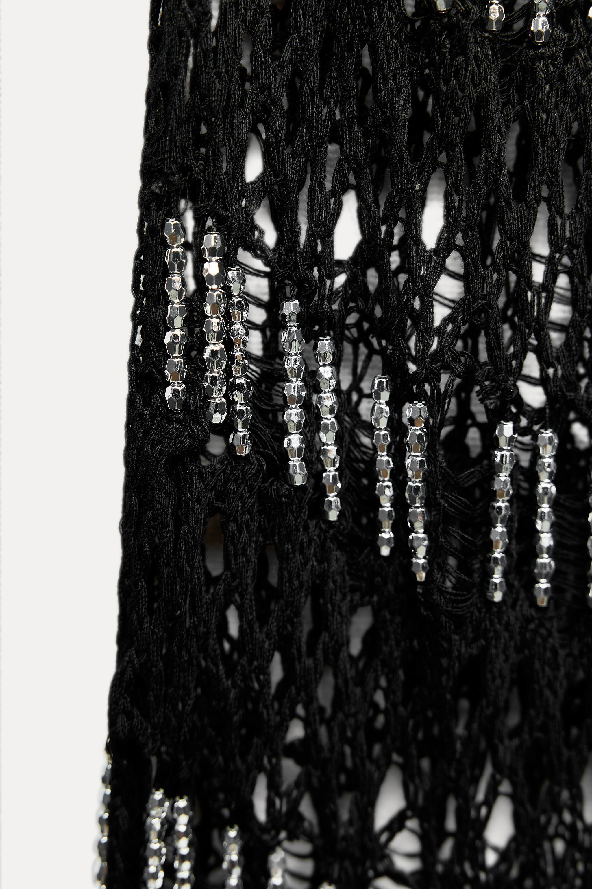 BEADED MESH DRESS Product Image