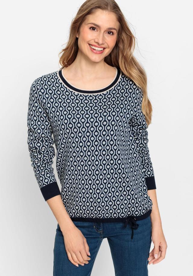 Olsen Womens Long Sleeve Geo Sweater Product Image