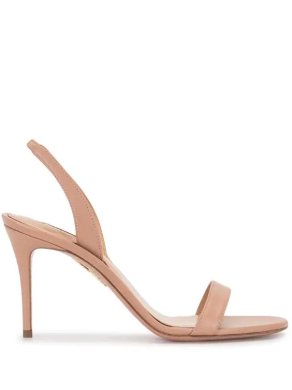 So Nude 85 Leather Slingback Sandals In Neutral Product Image