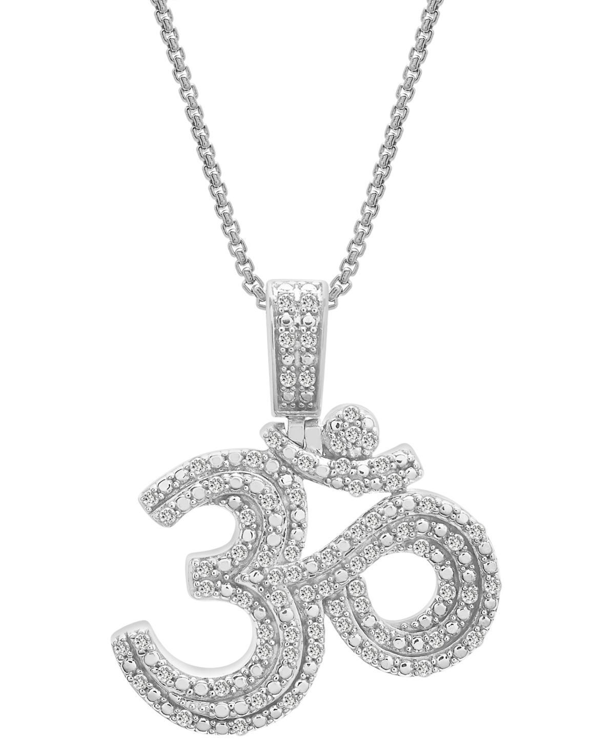 Mens Diamond Om 22 Pendant Necklace (1/2 ct. t.w.) in Sterling Silver Product Image