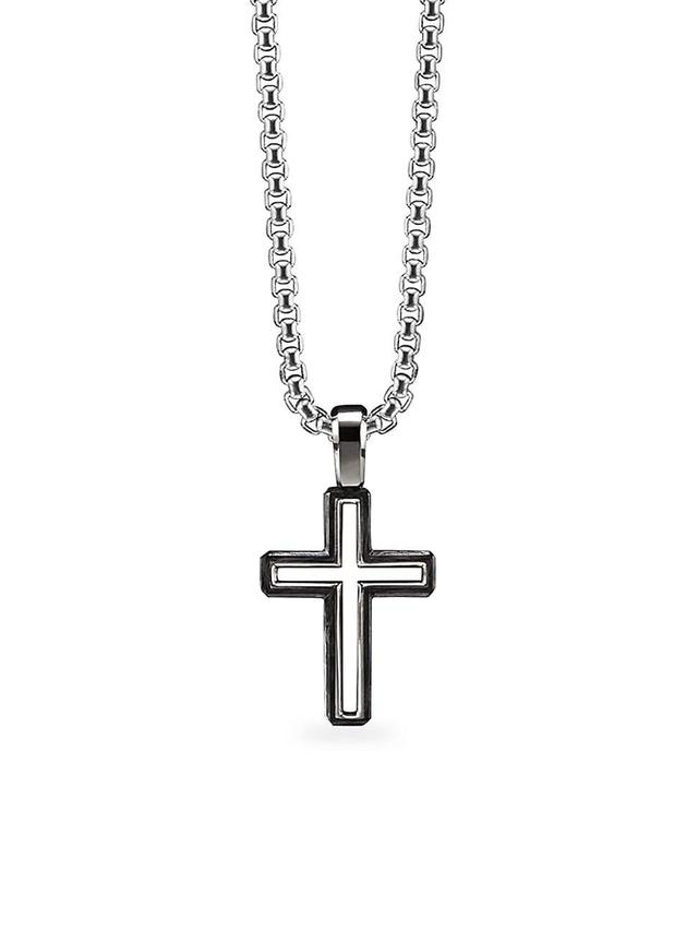 Mens Roman Cross Enhancer Sterling Silver Pendant Product Image