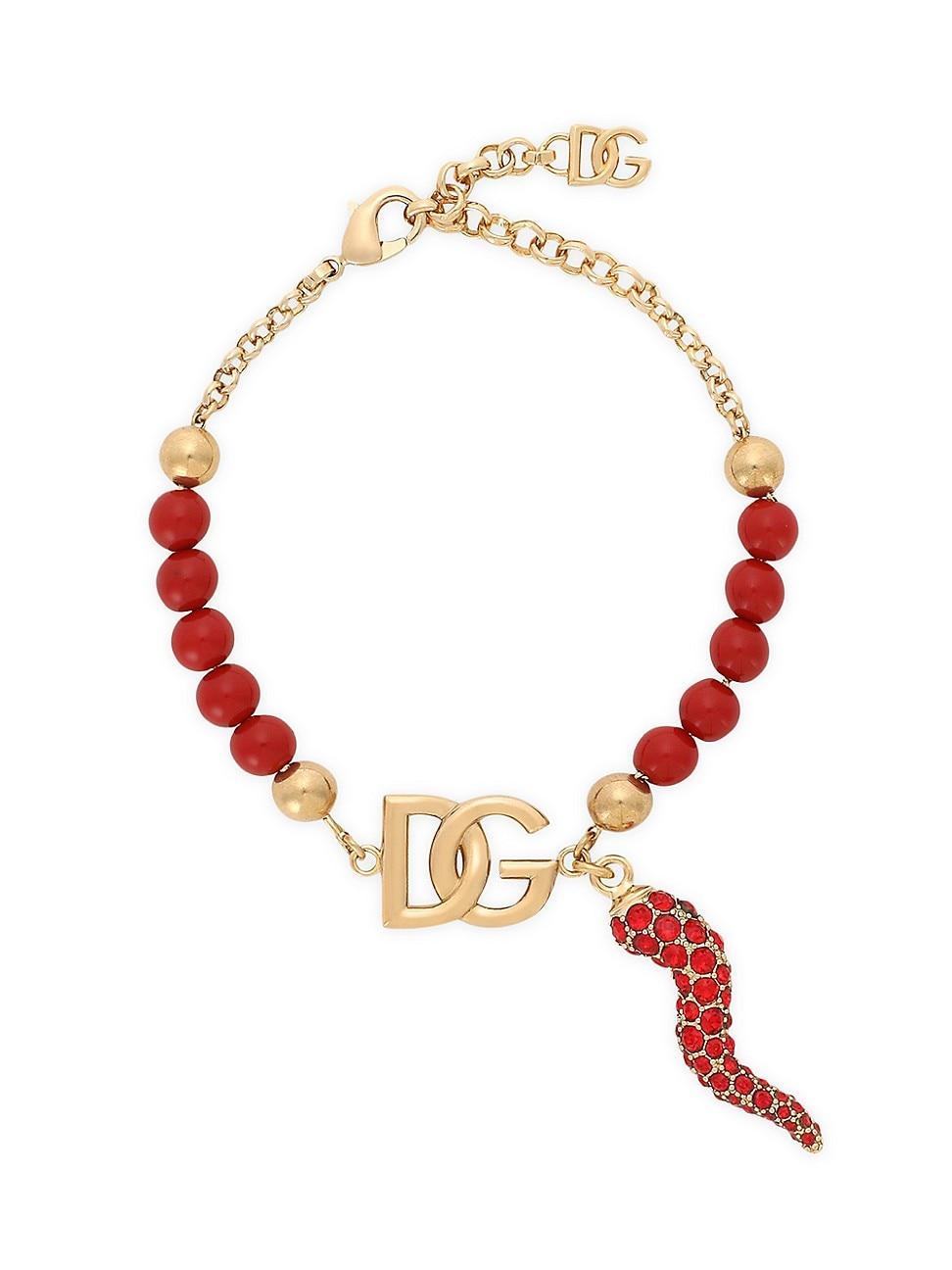 Womens Goldtone & Glass Monogram Beaded Bracelet Product Image