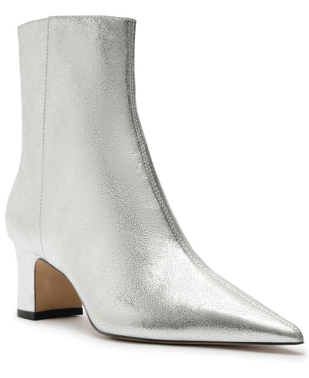 Arezzo Womens Jemma Mid-Block Leather Booties Product Image