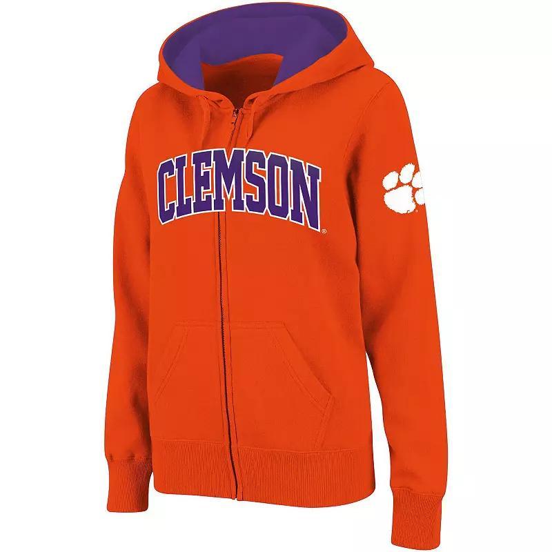 Womens Stadium Athletic Clemson Tigers Arched Name Full-Zip Hoodie Product Image