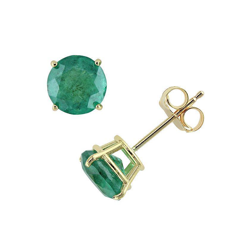 Stella Grace 10k Gold Emerald Stud Earrings, Womens, Green Product Image