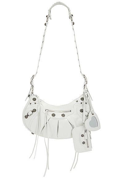 Balenciaga Small Le Cagole Shoulder Bag in White Product Image