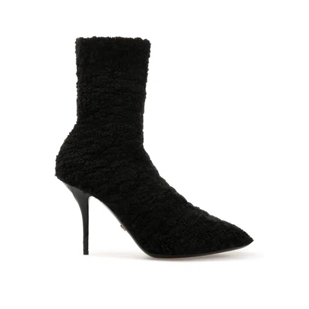 DOLCE & GABBANA Shearling Boots In Multicolor product image