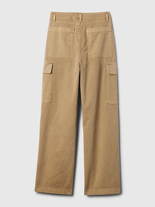 Mid Rise Loose Khaki Cargo Pants Product Image