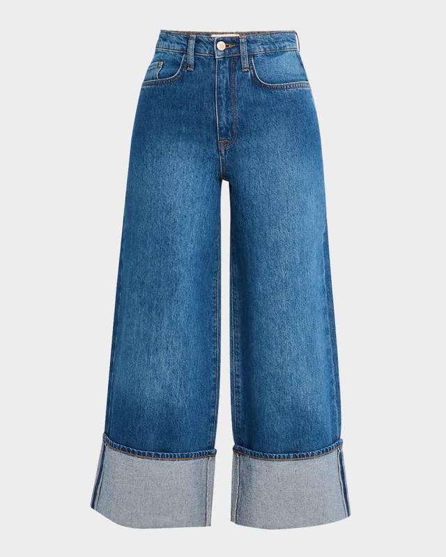 Rose High-Rise Cropped Wide-Leg Jeans Product Image