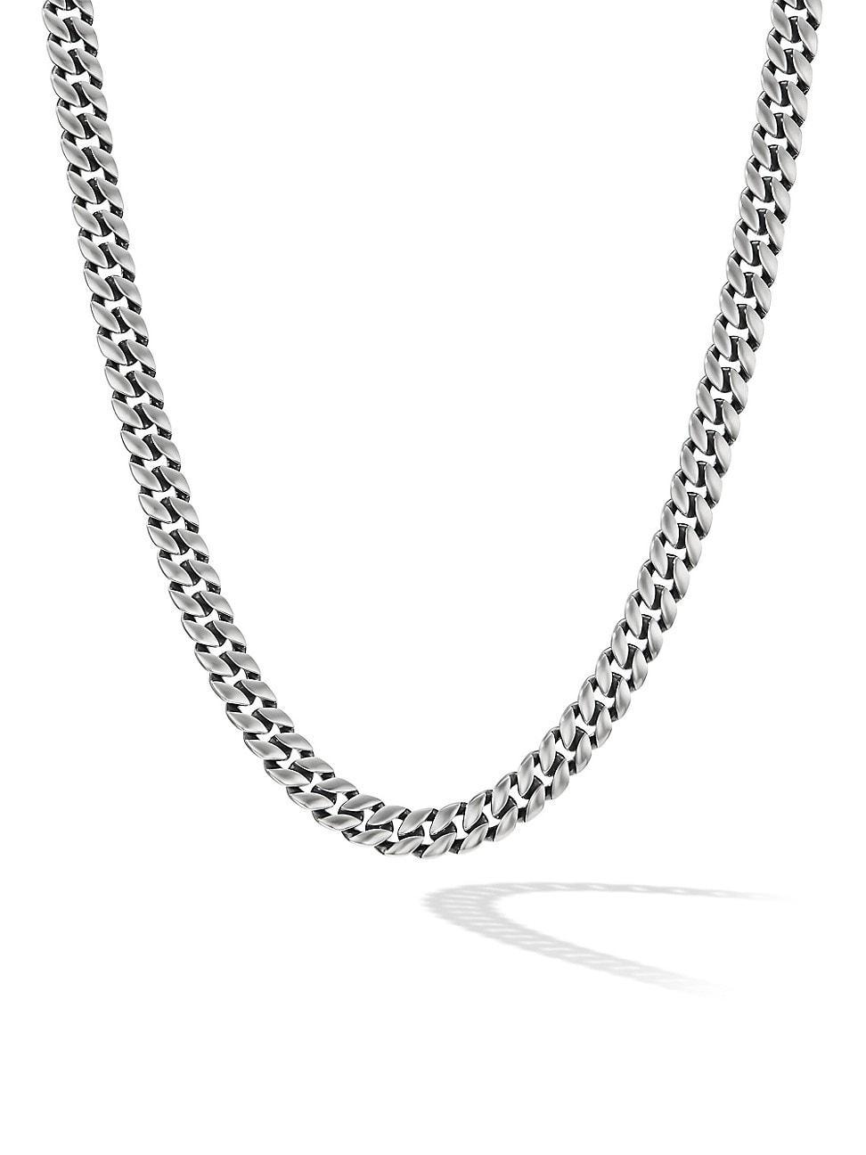 Mens Curb Chain Necklace in Sterling Silver, 8MM Product Image