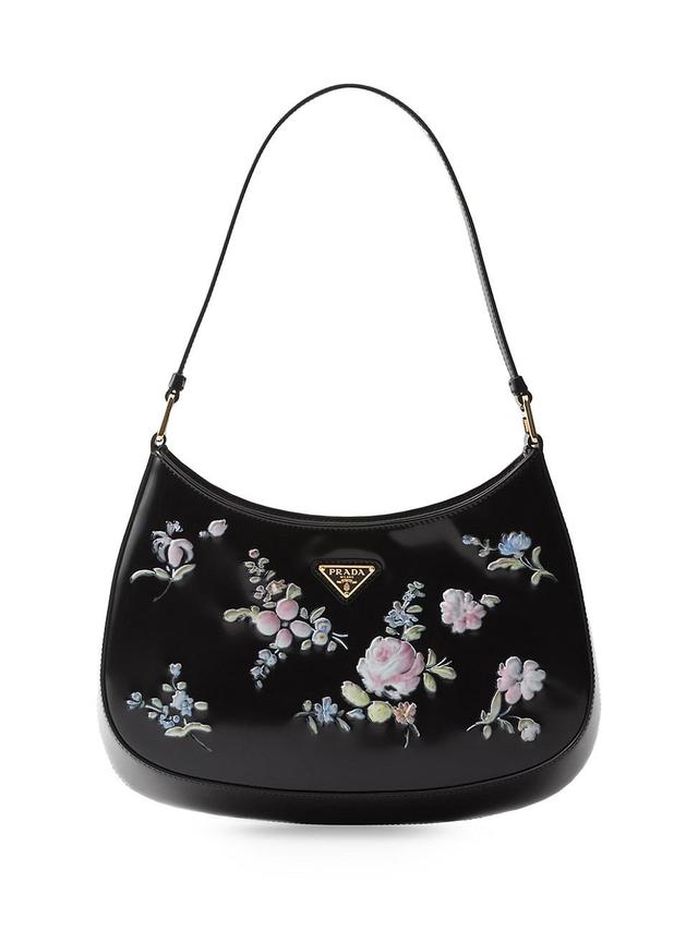 Womens Prada Cleo Printed Brushed Leather Shoulder Bag Product Image