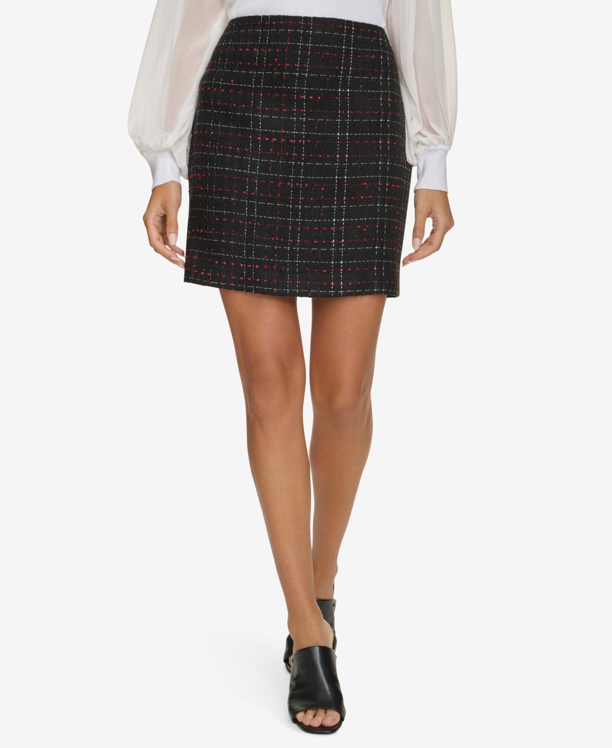 Calvin Klein Womens Plaid Tweed Skirt product image