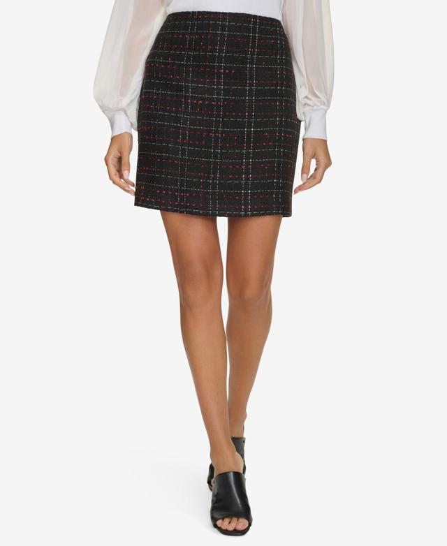 Calvin Klein Womens Plaid Tweed Skirt Product Image