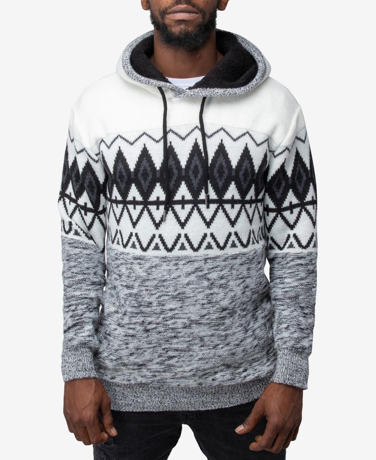 X-Ray Mens Color Blocked Pattern Hooded Sweater Product Image