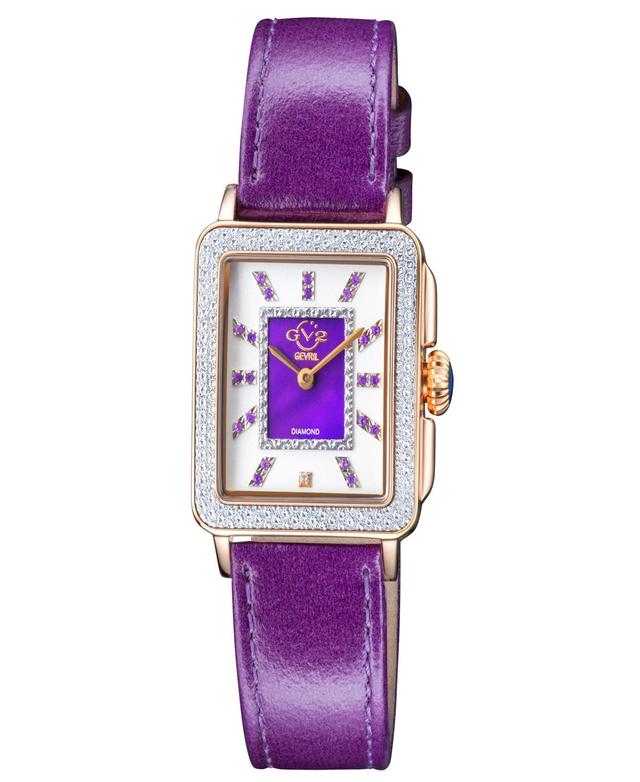 Gevril Womens Padova Gemstone Swiss Quartz Italian Wine Leather Strap Watch 30mm Product Image